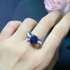 Anillo de ópalo negro natural de plata de ley S925, anillo de moda con lazo ovalado 8x10 mm, portaanillo vacío al por mayor