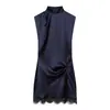 Para Ropa de Mujer al por Mayor Transfronteriza 2026 Nueva Moda Elegante Encaje Patchwork Vestido Mini