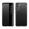 Para funda de teléfono Samsung S21FE Funda de cuero Samsung s21fe todo incluido de cuero liso anticaídas con ventana protectora