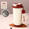 Taza Térmica de Alto Valor y Gran Capacidad Famosa en Internet Corazón de Chica Taza de Café con Popote para Chica Taza de Bebida Portátil Linda para Estudiante
