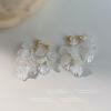 Pendientes de Borla de Pétalos Estilo Vacacional Super Hada Hechos a Mano Elegantes Elegantes Elegantes Elegantes Aretes Franceses de Alta Gama para Afinar el Rostro