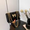Bolso de Hombro de Cadena para Mujer 2024 Primavera y Verano Nuevo Estilo Estilo Occidental Bordado de Diamantes Línea Bolso Bandolera de Hombro Bolso Cuadrado Pequeño Bolso de Mujer