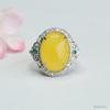 Anillo de Ámbar Natural Guan Yu Anillo de Cera de Abeja Amarilla Aceite de Pollo Joyería al por Mayor Transmisión en Vivo Dropshipping S4091103