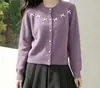 Outono/Inverno 2026 Novo Cardigã de Tricô com Gola Redonda e Laço Top Design Moderno Suéter Top Feminino