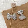 Cuentas Sueltas de Acrílico Y2K Corazón Plateado Estrella Lazo Cuentas Sueltas Material para Pulsera Collar Hecho a Mano DIY