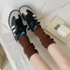 Miu Boca Suelta Aguja Gruesa Calcetines Apilados Color Caramelo Ins Calcetines de Moda Calcetines de Boca Suelta Versátiles Calcetines de Malla Transpirable para Pantorrilla