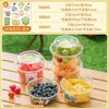 Celebridade da Internet Leite de Pele Dupla Embalagem Descartável Caixa Redonda Grau Alimentício Colher para Frutas Tofu Especial Tigela para Pó de Gelo Simples Frete Grátis