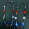 Collar de estrella de cinco puntas LED Día de la Independencia de Estados Unidos collar luminoso collar festivo accesorios para animar venta al por mayor