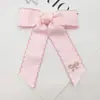Pinzas Personalizadas para el Cabello de Niña con Bordes Bordados, Accesorios para el Cabello de Cinta de Moño con Borde Ondulado, Adornos Sencillos y Lindos para el Cabello de Niñas