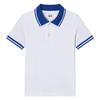 Camiseta infantil de manga curta algodão puro gola polo branca para meninos roupas estudantis para meninas uniforme escolar para crianças de meia-idade e grandes