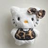 Estampado de leopardo de cuerpo completo KT gato peluche accesorios ropa DIY tocado material hecho a mano abertura trasera algodón muñeco de dibujos animados