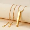Amazon Transfronterizo Popular Simple y de Moda Acero Inoxidable Geométrico Barra de Oro Colgante Collar Joyería para Mujer Regalo