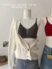 Ropa interior de malla cálida de algodón antibacteriano cepillado para principios de otoño para mujeres, copa fija push-up para busto pequeño, sujetador de soporte suave sin costuras