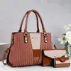 Conjunto de tres piezas de alta gama para comercio exterior, elegante y texturizado, con colores contrastantes y bolso de mano con estampado de letras, nuevo y exquisito bolso de hombro para mujer