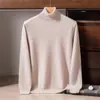 Nuevo Modelo 2026 Suéter 100% Cachemir para Hombre, Cuello Alto, Otoño e Invierno Casual de Negocios Suéter Cálido de Punto Básico