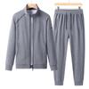 Traje deportivo casual de otoño de manga larga para hombre, algodón puro, suéter tipo papá para correr y fitness, chaqueta, conjunto de tres piezas, conjunto de dos piezas
