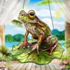 Nuevo Colgante Decorativo de Animal Rana Manualidades Acrílicas Decoración para Fiesta en Jardín al Aire Libre Atrapasoles de Rana