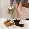 Zapatos Birkenstock Individuales Casuales de Suela Gruesa Completamente Cubiertos Zapatos Peludos para Mujer 2026 Invierno Nuevos Botas de Nieve Cálidas Mocasines con Forro de Terciopelo Zapatos de Algodón