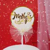 Decoração de Bolo Dia das Mães Flores Bonitas Cartão de Bolo de Aniversário Bandeira de Amor Acrílica Sobremesa de Festa