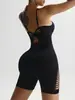 Macacões Europeus e Americanos Transfronteiriços, Alças Sexy Apertadas, Design Vazado nas Costas, Roupas de Yoga, Roupas Fitness para Esportes ao Ar Livre