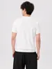 Camiseta de Punto Corta de Manga Corta con Cuello Redondo de Color Sólido Estilo Retro Americano para Hombre, Camiseta Casual de Verano Versátil Ajustada Moda
