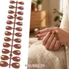 Adesivos de Nail Art de Comércio Exterior Mais Vendidos, Cor Nude Transparente, Cor Sólida, 24 Peças, Tamanhos Variados, Pontas de Nail Art Usáveis, Atacado
