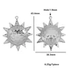 Pendantes Grandes Retro Europeos y Americanos de Acero Inoxidable con Cara Sonriente, Corazón Solar, Luna para Collares y Pendientes DIY, Accesorios de Joyería de Acero de Titanio