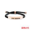 Pulseiras de Corda Trançada Multicor Transfronteiriças Europeias e Americanas Mantenha a Alegria e o Humor Presentes Inspiradores de Feriado com Pulseiras de Aço Inoxidável Gravadas