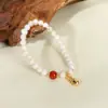 Pulsera de Perlas Naturales, Pulsera Pixiu Estilo Francés de Lujo Ligero, Joyería de Alta Gama, Pulsera de Ágata Retro, Ventas de Fábrica