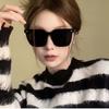 Gafas de sol de moda estilo coreano a prueba de rayos UV para hombre, retro, cuadradas, de montura grande, color beige, con uñas, gafas de sol para mujer de alta gama, gafas ins