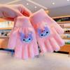 Guantes de invierno para niños y niñas, guantes de punto, guantes gruesos a prueba de frío con forro polar, guantes cálidos, guantes de dibujos animados para bebés al por mayor