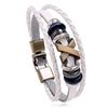 Moda Estilo Europeo y Americano X Accesorios Pulsera de Cuentas Pulsera de Cuero con Hebilla Simple Retro para Hombre Joyería