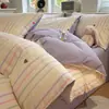 Nuevo juego de ropa de cama de cuatro piezas de grado A, 100% algodón, cepillado y engrosado, para uso doméstico, con un diseño simple y versátil