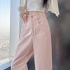 [2504] Verano para enviar pantalones nuevos de pierna ancha moda femenina moda relajada Joker slim casual pantalones rectos