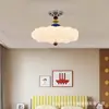 Lámpara de Restaurante de Color Dopamina Estilo Diseñador Memphis Lámpara para Habitación Infantil Dormitorio Protección Ocular Estilo Crema Francés Candelabro