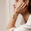 Amazon Pulsera de Aro Geométrica Creativa con Baño de Cobre Transfronteriza para Mujer, Pulsera Vintage de Moda y Sencilla Estilo Ins