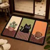 Tapete de Banheiro Fofo de Gato Pet para Casa Absorvente de Água Antiderrapante de Lama Diatomácea Fácil de Limpar Tapete para os Pés para Porta de Box