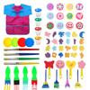 Amazon transfronterizo juego de pinceles de esponja de 61 piezas juego de pintura para educación temprana de niños de jardín de infancia herramientas de grafiti