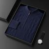Suéter 100% Cachemir Puro de Montaña para Hombre Invierno Cuello Medio Alto Cremallera Cuello Vertical Tejido Jacquard Grueso Suéter Base Nuevo