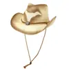 Novo Chapéu de Palha Cowboy Étnico Touro Pintado por Spray para Homens e Mulheres Chapéu de Sol para Exterior e Praia Amazon