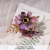 3 Cabeças de Girassol DIY Flores Artificiais Feitas à Mão Acessórios de Cabelo Retrô Grampo de Cabelo Flor Decoração de Roupas Acessórios para Corsage Adereços para Fotografia