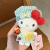 Nuevo Llavero de Peluche de Hello Kitty Auténtico y de Moda Azul-Verde Adorable Gorro Colgante para Bolso del Gato Kt