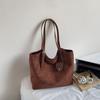 Bolsa de Ombro, Bolsa Tote Feminina de Grande Capacidade, Bolsa de Mão Fosca Moderna e Versátil, Bolsa Balde para Trabalho, Comércio Exterior Transfronteiriço