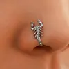 Clip Nasal de Animal en Forma de U sin Perforación Transfronterizo Europeo y Americano Anillo Nasal de Conejo Araña Mariposa Microincrustado de Zirconia Joyería de Perforación para Mujeres
