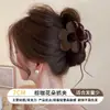 Pinza para el pelo para mujer con pelo grueso en la parte posterior de la cabeza, linda pinza de tiburón para peinado semi-recogido, pinza de garra de felpa de tamaño mediano para otoño e invierno