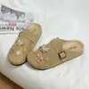 Pantuflas Retro Baotou para Mujer 205 Primavera y Otoño Ropa de Exterior Nuevos Zapatos de Mezclilla Birkenstock Zapatos Muller para Mujer Zapatos Perezosos