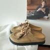 Ropa exterior pequeña, ligera y versátil Baotou Half-Drag Retro Zapatos Birkenstock de plataforma gruesa para realzar la altura para mujer Nuevo estilo Otoño e Invierno 2025