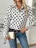 Camisa Simple Diaria Elegante Nueva para Mujer con Estampado de Lunares, Transfronteriza Europea y Americana 2025
