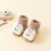 Calcetines para bebés recién nacidos de otoño e invierno, con forro polar de algodón, gruesos y cálidos, para hombres y mujeres, calcetines antideslizantes de tubo medio para el suelo 1