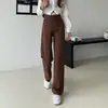 Calça Jeans Flare Marrom Transfronteiriça para Mulheres, Calça Bootcut Emagrecedora de Cintura Alta da Nova Temporada, Calça Flare Marrom Mesclada